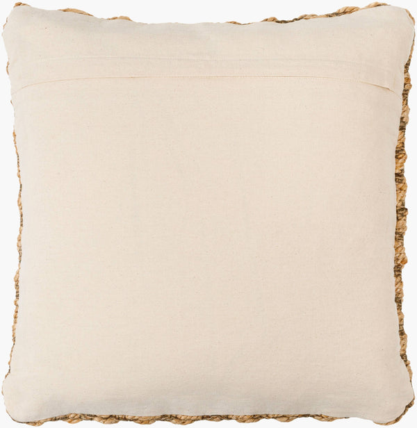 Surya Rajkot 18"L X 18"W Jute And Cotton Accent Pillow - Stylish Global Touch For Modern Home Decor Beige Jute,Cotton Rak001-2222p