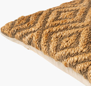 Surya Rajkot 18"L X 18"W Jute And Cotton Accent Pillow - Stylish Global Touch For Modern Home Decor Beige Jute,Cotton Rak001-2222p