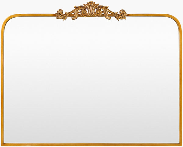 Surya Aarlen Elegant Overmantel Mirror 29"H X 36"W - Sophisticated Wall Decor For Any Room Frame, Gold Iron Ral001-2936