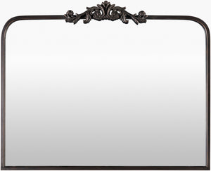 Surya Aarlen Elegant Overmantel Mirror 29"H X 36"W - Sophisticated Wall Decor For Any Room Frame, Black Iron Ral002-2936