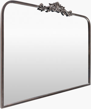 Surya Aarlen Elegant Overmantel Mirror 29"H X 36"W - Sophisticated Wall Decor For Any Room Frame, Black Iron Ral002-2936