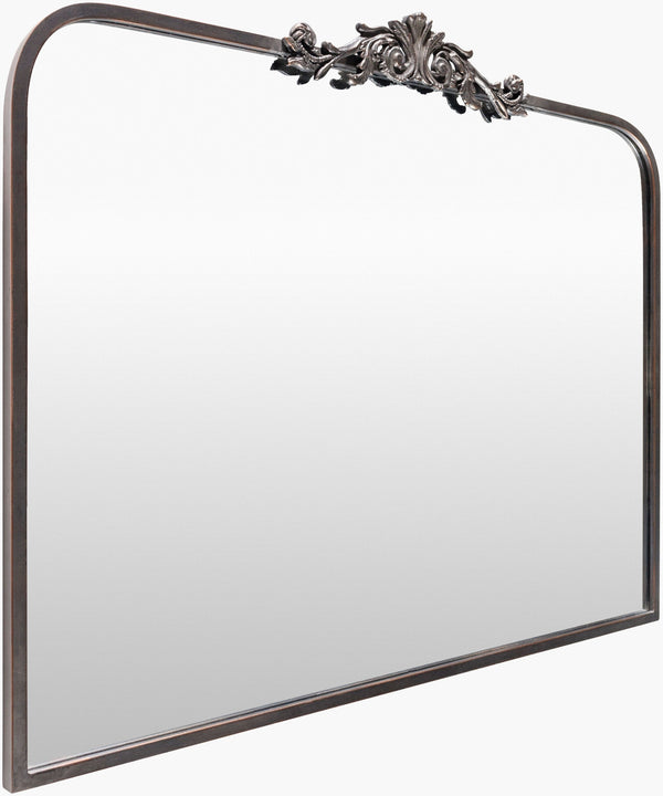 Surya Aarlen Elegant Overmantel Mirror 29"H X 36"W - Sophisticated Wall Decor For Any Room Frame, Black Iron Ral002-2936