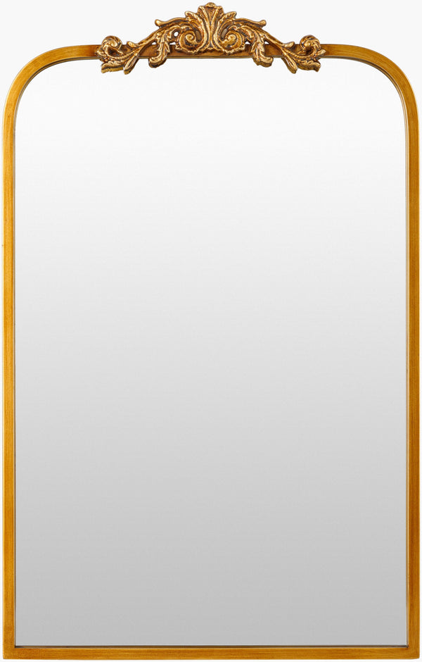 Surya Aarlen Elegant 30"H X 19"W Accent Mirror - Chic Wall Decor For Brightening And Expanding Your Space Frame, Gold Iron Ral003-3019