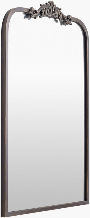 Surya Aarlen Elegant 30"H X 19"W Accent Mirror - Chic Wall Decor For Brightening And Expanding Your Space Frame, Black Iron Ral006-3624