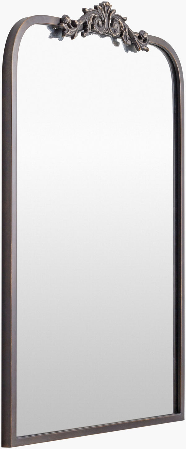 Surya Aarlen Elegant 30"H X 19"W Accent Mirror - Chic Wall Decor For Brightening And Expanding Your Space Frame, Black Iron Ral006-3624