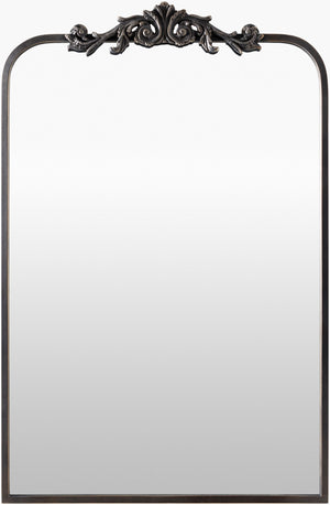 Surya Aarlen Elegant 30"H X 19"W Accent Mirror - Chic Wall Decor For Brightening And Expanding Your Space Frame, Black Iron Ral006-3624