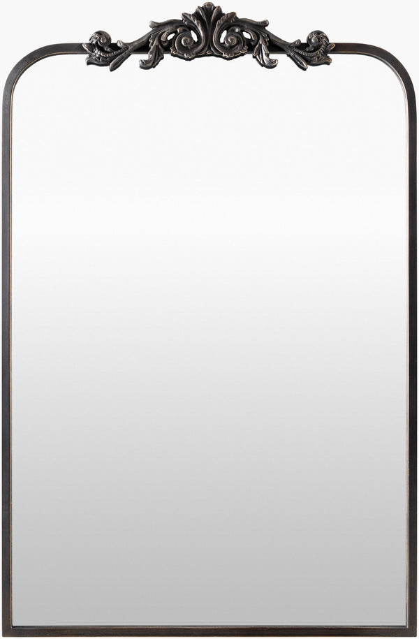 Surya Aarlen Elegant 30"H X 19"W Accent Mirror - Chic Wall Decor For Brightening And Expanding Your Space Frame, Black Iron Ral006-3624