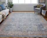 Feizy Rugs Marquette Polyester/Acrylic Machine Made Vintage Rug Blue/Red 6'-7" x 9'-10"