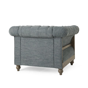 English Elm Christopher Knight Home® - CLUB Chair with Chesterfield-Inspired Button Tufting, Scrolled Arms & Nailhead Trim for Living Room Charcoal 40.5 L x 34.5 W x 25.75 H 72759.00