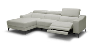 VIG Furniture Rampart Modern L-Shape Laf Leather Reclining Sofa With Dual Motors Chaise Ergonomic Comfort White Sectional Sofa VGKM-5325-LAF-WHT-SECT