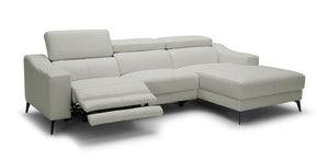 VIG Furniture Rampart Modern White Leather L-Shape Sectional Sofa Raf With Dual-Motor Recliners & Chaise VGKM-5325-RAF-WHT-SECT