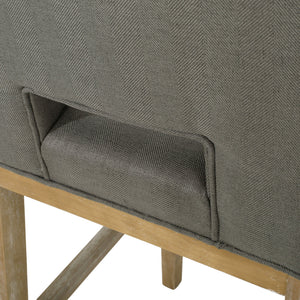 English Elm Christopher Knight Home® - BARSTOOL Grey Fabric Upholstered Padded Seat with Sturdy Eco Wooden Frame — Comfortable Durable Design 73531.00DPGRY
