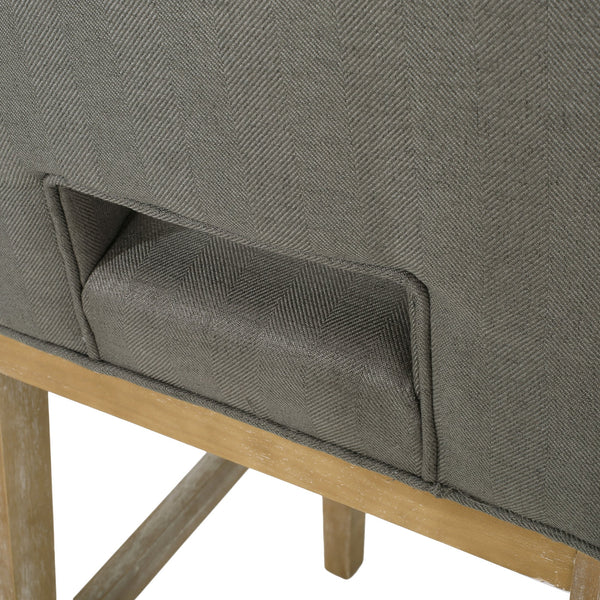 English Elm Christopher Knight Home® - BARSTOOL Grey Fabric Upholstered Padded Seat with Sturdy Eco Wooden Frame — Comfortable Durable Design 73531.00DPGRY