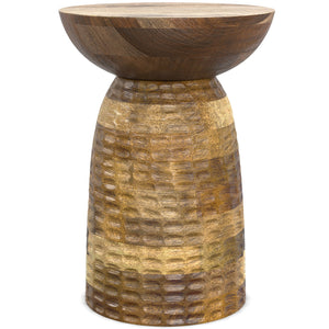English Elm Boyd Handcrafted 13" Solid Mango Accent Table - Stylish Natural Finish For Modern Living Spaces B136P158433