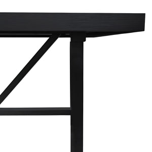 Raquel Japandi Rectangular Dining Table Rubberwood Oak Veneer Seats Six Matte Black