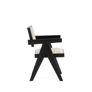 Raquel Japandi Rubberwood Dining Side Chairs Set of 2 Geometric Matte Frame