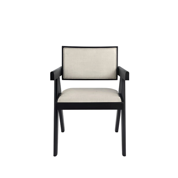 Raquel Japandi Rubberwood Dining Side Chairs Set of 2 Geometric Matte Frame