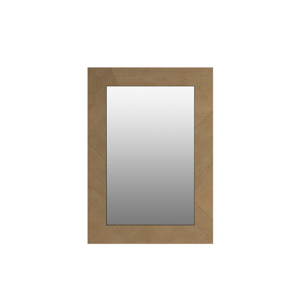 A.R.T. Furniture Loft Rectangular Beaded Mirror - Stylish Grooved Microbead Frame With Elegant Geometric Design Brown Material(S), Poplar,Rubberwood And Figured Maple Veneer 335120-1911
