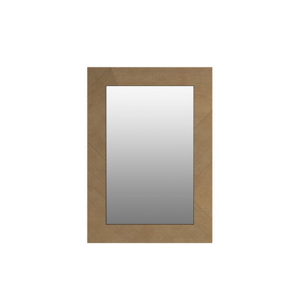 A.R.T. Furniture Loft Rectangular Beaded Mirror - Stylish Grooved Microbead Frame With Elegant Geometric Design Brown Material(S), Poplar,Rubberwood And Figured Maple Veneer 335120-1911
