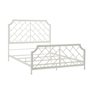 Homelegance By Top-Line Branwen Geometric Mosaic White Metal Queen Bed White Metal