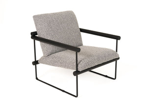 VIG Furniture Modrest Ravina - Modern Grey Fabric + Black Accent Chair VGHM-ST266-GRY