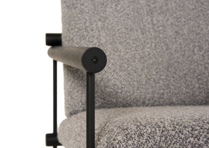 VIG Furniture Modrest Ravina - Modern Grey Fabric + Black Accent Chair VGHM-ST266-GRY