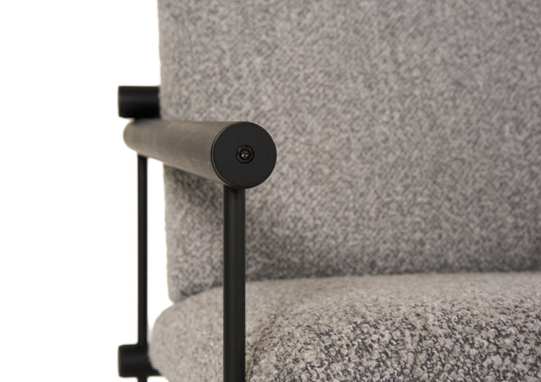 VIG Furniture Modrest Ravina - Modern Grey Fabric + Black Accent Chair VGHM-ST266-GRY