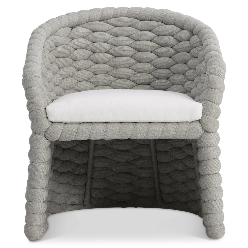 Bernhardt Bernhardt Salinas Nordic Grey Arm Chair — Sculptural Outdoor Sock-Knit Upholstery, Deep Cushioned Comfort X10545
