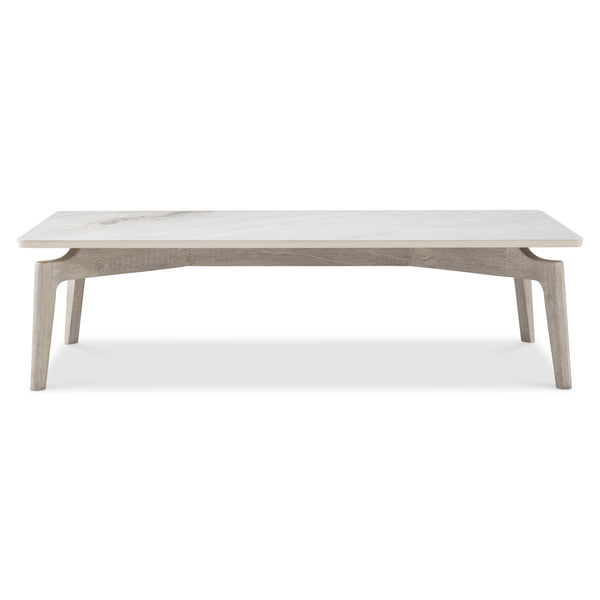 Bernhardt Bernhardt Teak & Vasta Stone Cocktail Table — Low-Profile Outdoor Centerpiece With Sea Oat Finish And Stainless Glides X09023