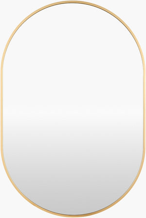 Livabliss Aranya Slim Rectangular Wall Mirror Sculptural Vertical Profile for Hallway or Bedroom Gold 30"H x 20"W x 1"D RAY016-2030