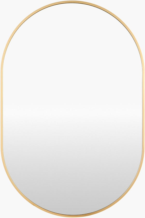 Livabliss Aranya Slim Rectangular Wall Mirror Sculptural Vertical Profile for Hallway or Bedroom Gold 30"H x 20"W x 1"D RAY016-2030