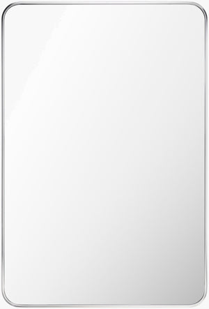 Livabliss Aranya Geometric Wall Mirror Slim Profile Decorative Accent for Modern Entryways Silver 35"H x 24"W x 1"D RAY025-2435