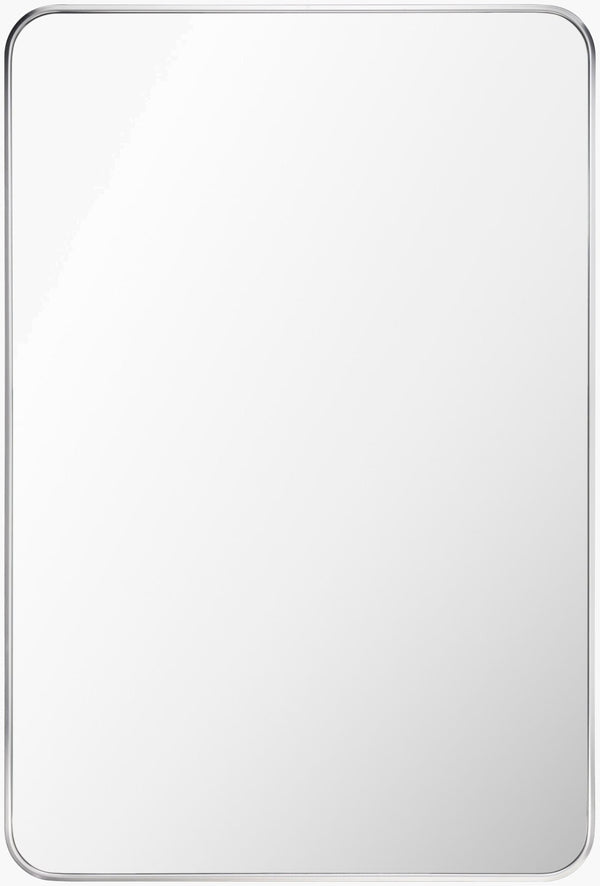 Livabliss Aranya Geometric Wall Mirror Slim Profile Decorative Accent for Modern Entryways Silver 35"H x 24"W x 1"D RAY025-2435