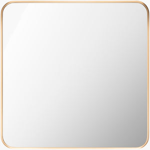Livabliss Aranya Square Wall Mirror Slim Modern Frame Minimalist Accent for Any Room Gold 24"H x 24"W x 1"D RAY032-2424