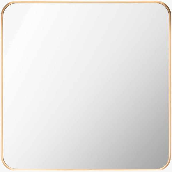 Livabliss Aranya Square Wall Mirror Slim Modern Frame Minimalist Accent for Any Room Gold 24"H x 24"W x 1"D RAY032-2424