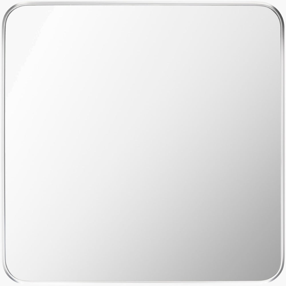 Livabliss Aranya Square Accent Wall Mirror Slim Architectural Frame for Modern Living Spaces Silver 24"H x 24"W x 1"D RAY033-2424