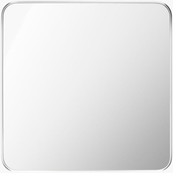 Livabliss Aranya Square Accent Wall Mirror Slim Architectural Frame for Modern Living Spaces Silver 24"H x 24"W x 1"D RAY033-2424