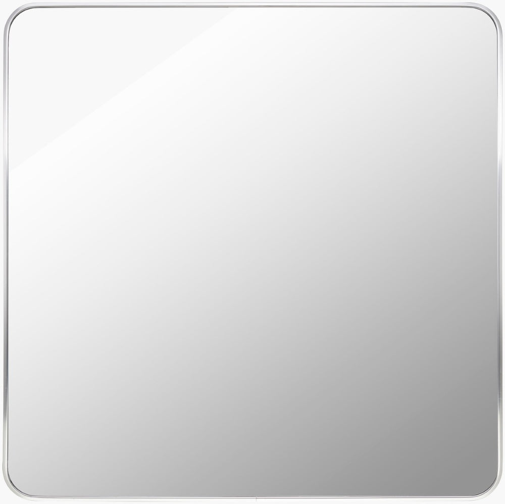 Livabliss Aranya Square Accent Wall Mirror Slim Architectural Frame for Modern Living Spaces Silver 24"H x 24"W x 1"D RAY033-2424