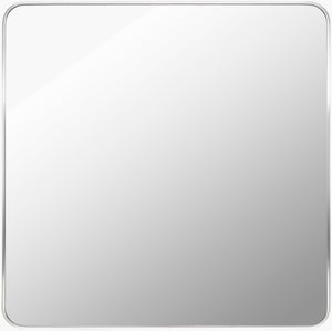 Livabliss Aranya Square Accent Wall Mirror Slim Architectural Frame for Modern Living Spaces Silver 32"H x 32"W x 1"D RAY033-3232