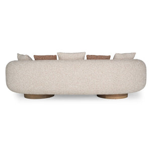 VIG Furniture Raywood Plush Multicolored Boucle Sofa With Ash & Birch Frame, Rounded Arms, Down-Fill Pillows (W110.6") VGCS-SF-24107-SOFA