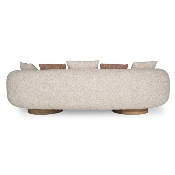 VIG Furniture Raywood Plush Multicolored Boucle Sofa With Ash & Birch Frame, Rounded Arms, Down-Fill Pillows (W110.6") VGCS-SF-24107-SOFA