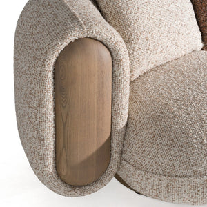 VIG Furniture Raywood Plush Multicolored Boucle Sofa With Ash & Birch Frame, Rounded Arms, Down-Fill Pillows (W110.6") VGCS-SF-24107-SOFA
