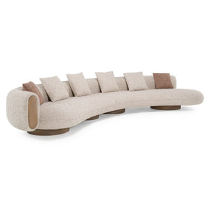 VIG Furniture Raywood Curved Multicolored Boucle Sectional Sofa With Ash Frame, Plush Foam Cushions & Pillows VGCS-SF-24107-SECT