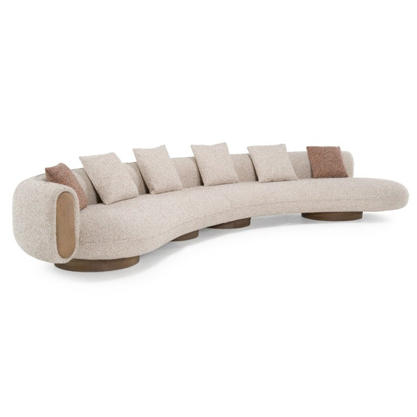 VIG Furniture Raywood Curved Multicolored Boucle Sectional Sofa With Ash Frame, Plush Foam Cushions & Pillows VGCS-SF-24107-SECT