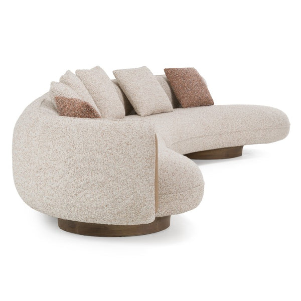 VIG Furniture Raywood Curved Multicolored Boucle Sectional Sofa With Ash Frame, Plush Foam Cushions & Pillows VGCS-SF-24107-SECT