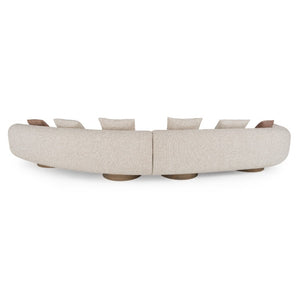 VIG Furniture Raywood Curved Multicolored Boucle Sectional Sofa With Ash Frame, Plush Foam Cushions & Pillows VGCS-SF-24107-SECT