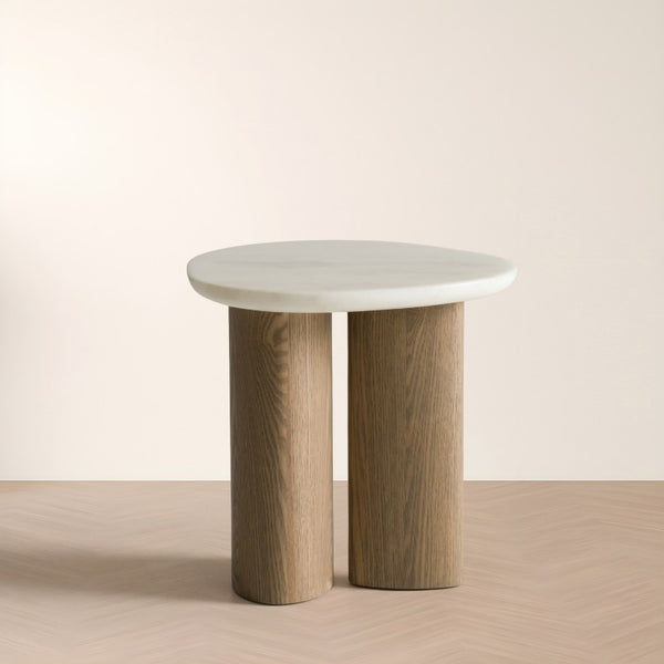 VIG Furniture Raywood Buckwheat Ash 3-Piece Nesting Coffee Tables With Onyx Marble Accent — Sculptural, Space-Saving VGCS-CT-23063-SET