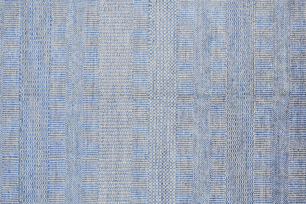 Feizy Rugs Janson Hand Knotted Wool & Viscose Rug | Textured Stripes For Elegant Home & Office Décor Blue,Silver Wool,Viscose I92i6061slvnvyh50