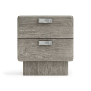 Bernhardt Bernhardt Monolith Nightstand With Puma Wire-Brushed Oak, Soft-Close Drawers, Usb Charging, Graphite Hardware 343230
