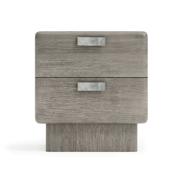 Bernhardt Bernhardt Monolith Nightstand With Puma Wire-Brushed Oak, Soft-Close Drawers, Usb Charging, Graphite Hardware 343230